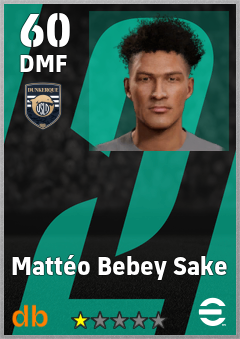 Mattéo Bebey Sake — DMF, OVR 60, MAX 60