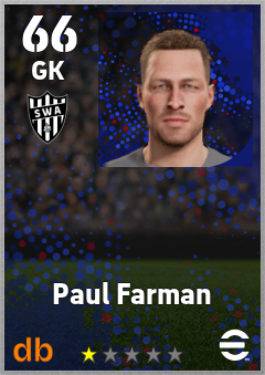 Paul Farman — GK, OVR 66, MAX 66