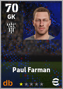 Paul Farman — GK, OVR 70, MAX 70