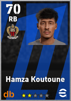Hamza Koutoune — RB, OVR 70, MAX 70