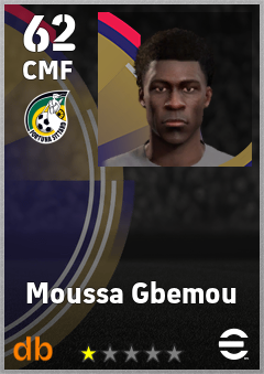 Moussa Gbemou — CMF, OVR 62, MAX 62