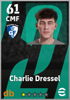 Charlie Dressel — CMF, OVR 61, MAX 61