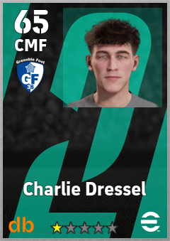 Charlie Dressel — CMF, OVR 65, MAX 65