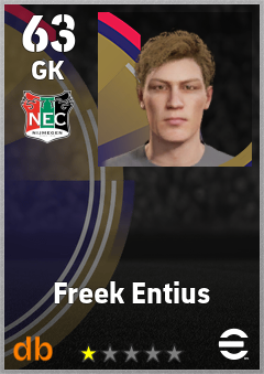 Freek Entius — GK, OVR 63, MAX 63