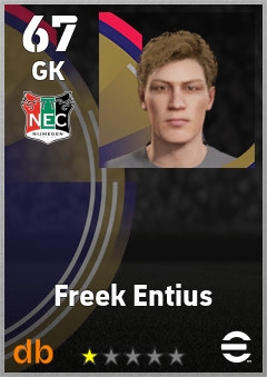 Freek Entius — GK, OVR 67, MAX 67