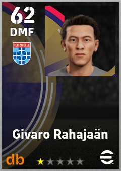 Givaro Rahajaän — DMF, OVR 62, MAX 62