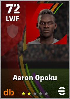 Aaron Opoku — LWF, OVR 72, MAX 72