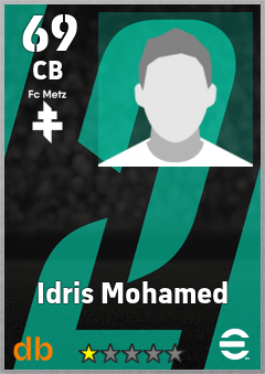 Idris Mohamed — CB, OVR 69, MAX 69