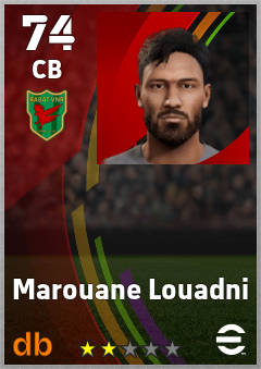 Marouane Louadni — CB, OVR 74, MAX 74