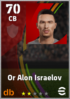 Or Alon Israelov — CB, OVR 70, MAX 70