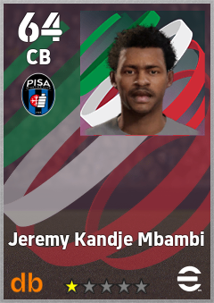 Jeremy Kandje Mbambi — CB, OVR 64, MAX 64