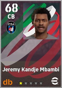 Jeremy Kandje Mbambi — CB, OVR 68, MAX 68