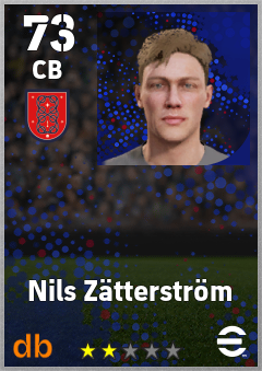 Nils Zätterström — CB, OVR 73, MAX 73