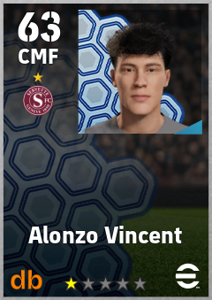 Alonzo Vincent — CMF, OVR 63, MAX 63