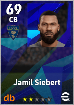 Jamil Siebert — CB, OVR 69, MAX 69