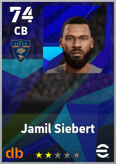 Jamil Siebert — CB, OVR 74, MAX 74