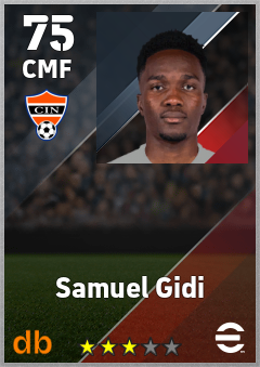 Samuel Gidi — CMF, OVR 75, MAX 75