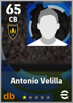 Antonio Velilla — CB, OVR 65, MAX 65