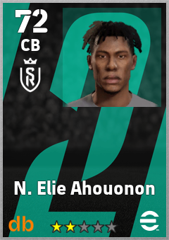 N. Elie Ahouonon — CB, OVR 72, MAX 72