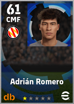 Adrián Romero — CMF, OVR 61, MAX 61