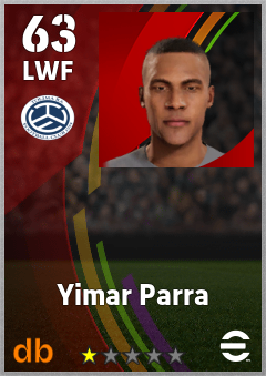 Yimar Parra — LWF, OVR 63, MAX 63