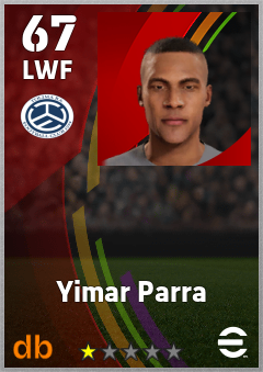 Yimar Parra — LWF, OVR 67, MAX 67