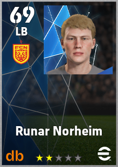 Runar Norheim — LB, OVR 69, MAX 69