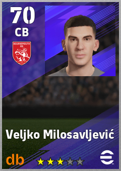 Veljko Milosavljević — CB, OVR 70, MAX 70