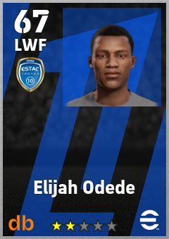 Elijah Odede — LWF, OVR 67, MAX 67