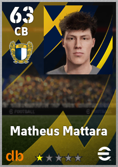 Matheus Mattara — CB, OVR 63, MAX 63