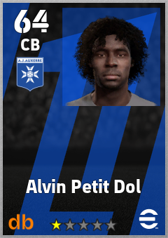 Alvin Petit Dol — CB, OVR 64, MAX 64