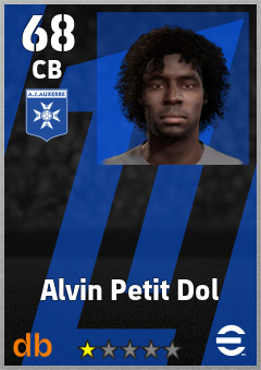 Alvin Petit Dol — CB, OVR 68, MAX 68