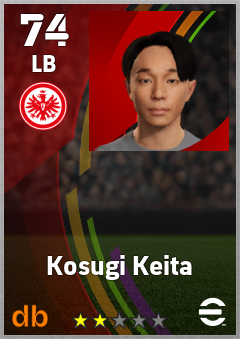 Kosugi Keita — LB, OVR 74, MAX 74