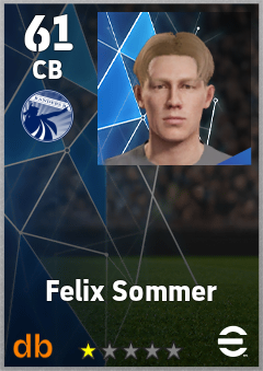 Felix Sommer — CB, OVR 61, MAX 61