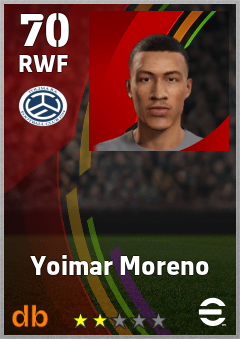 Yoimar Moreno — RWF, OVR 70, MAX 70