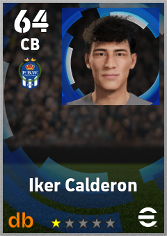 Iker Calderon — CB, OVR 64, MAX 64