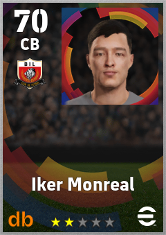 Iker Monreal — CB, OVR 70, MAX 70