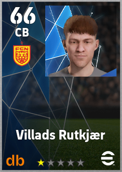 Villads Rutkjær — CB, OVR 66, MAX 66
