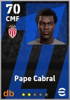 Pape Cabral — CMF, OVR 70, MAX 70