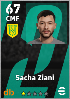 Sacha Ziani — CMF, OVR 67, MAX 67