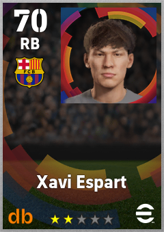 Xavi Espart — RB, OVR 70, MAX 70