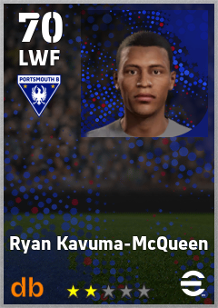 Ryan Kavuma-McQueen — LWF, OVR 70, MAX 70
