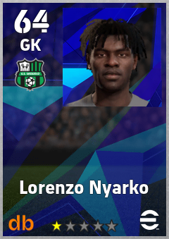 Lorenzo Nyarko — GK, OVR 64, MAX 64