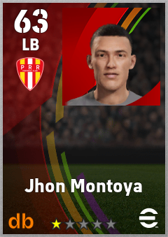 Jhon Montoya — LB, OVR 63, MAX 63