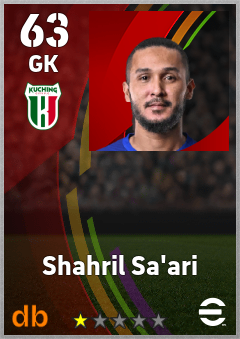 Shahril Sa'ari — GK, OVR 63, MAX 63