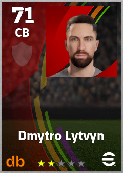 Dmytro Lytvyn — CB, OVR 71, MAX 71