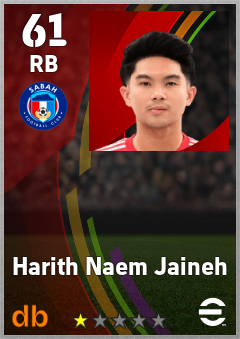 Harith Naem Jaineh — RB, OVR 61, MAX 61