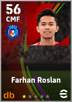 Farhan Roslan — CMF, OVR 56, MAX 56