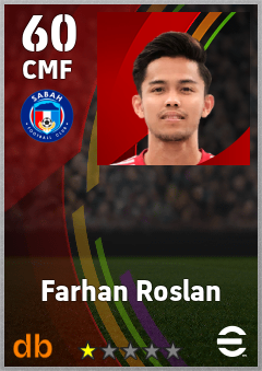 Farhan Roslan — CMF, OVR 60, MAX 60