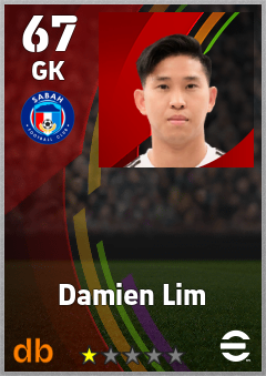 Damien Lim — GK, OVR 67, MAX 67